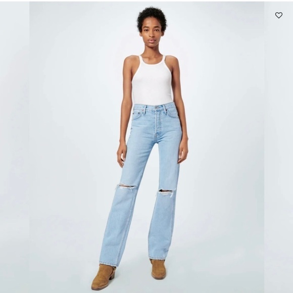 RE/DONE High Rise Loose in Bleach Destroy New With Tags Size 26 - Picture 1 of 14